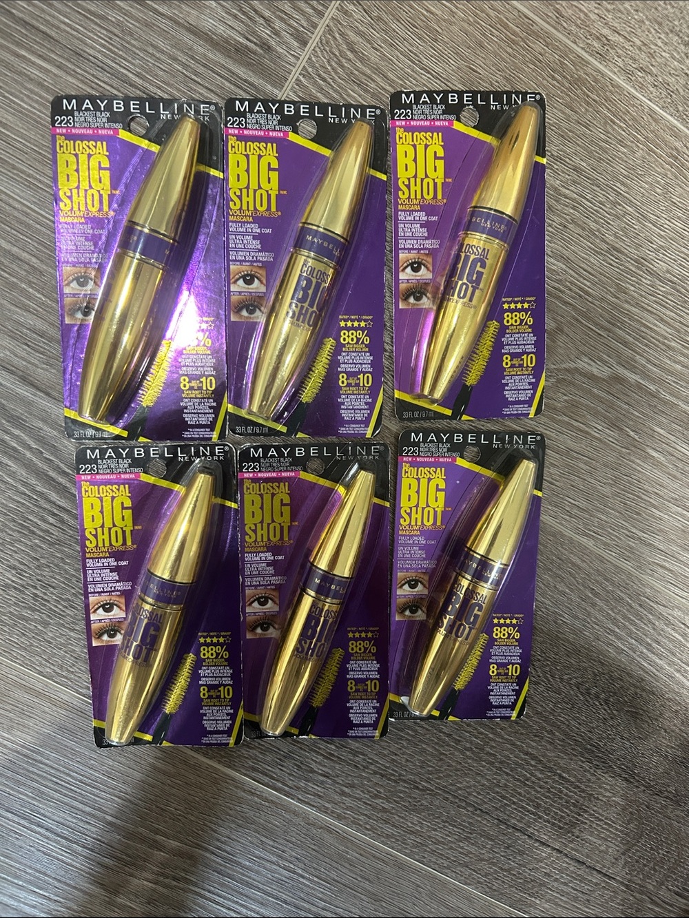 6X Maybelline Colossal Big Shot Mascara #223 blackest black 🌸 FIRM PRICE 🌸